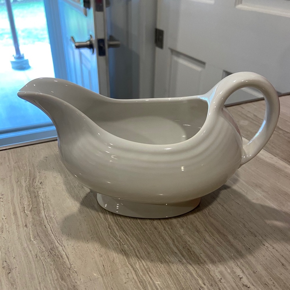 Fiestaware white sauceboat!